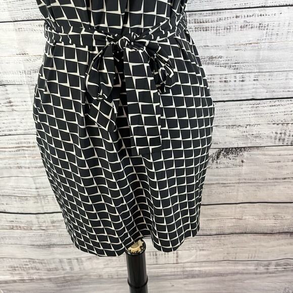 AX Armani Exchange Dress size 0 Black Ivory Gold Studs Stretch Dinner Cocktails - Picture 6 of 10